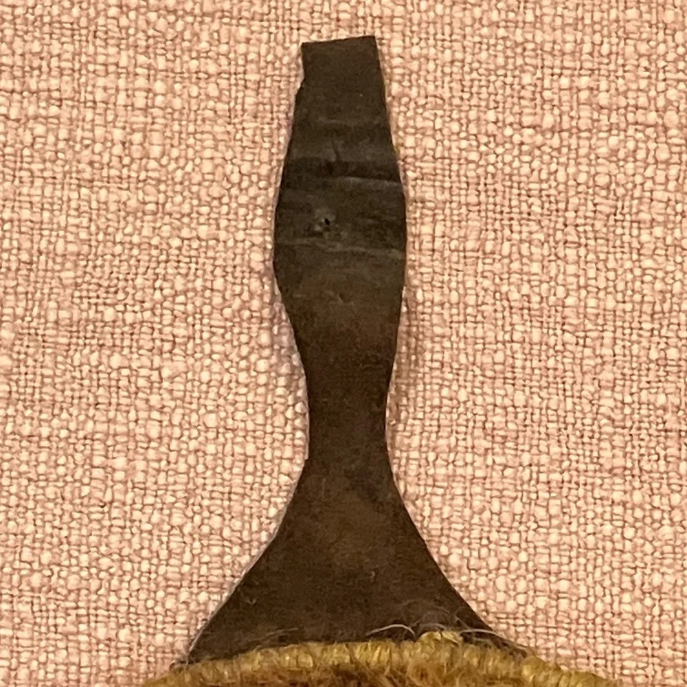 Vintage mohair fiber arts Handcrafted Tree hanging Wall Art with leather strap - Picture 4 of 9